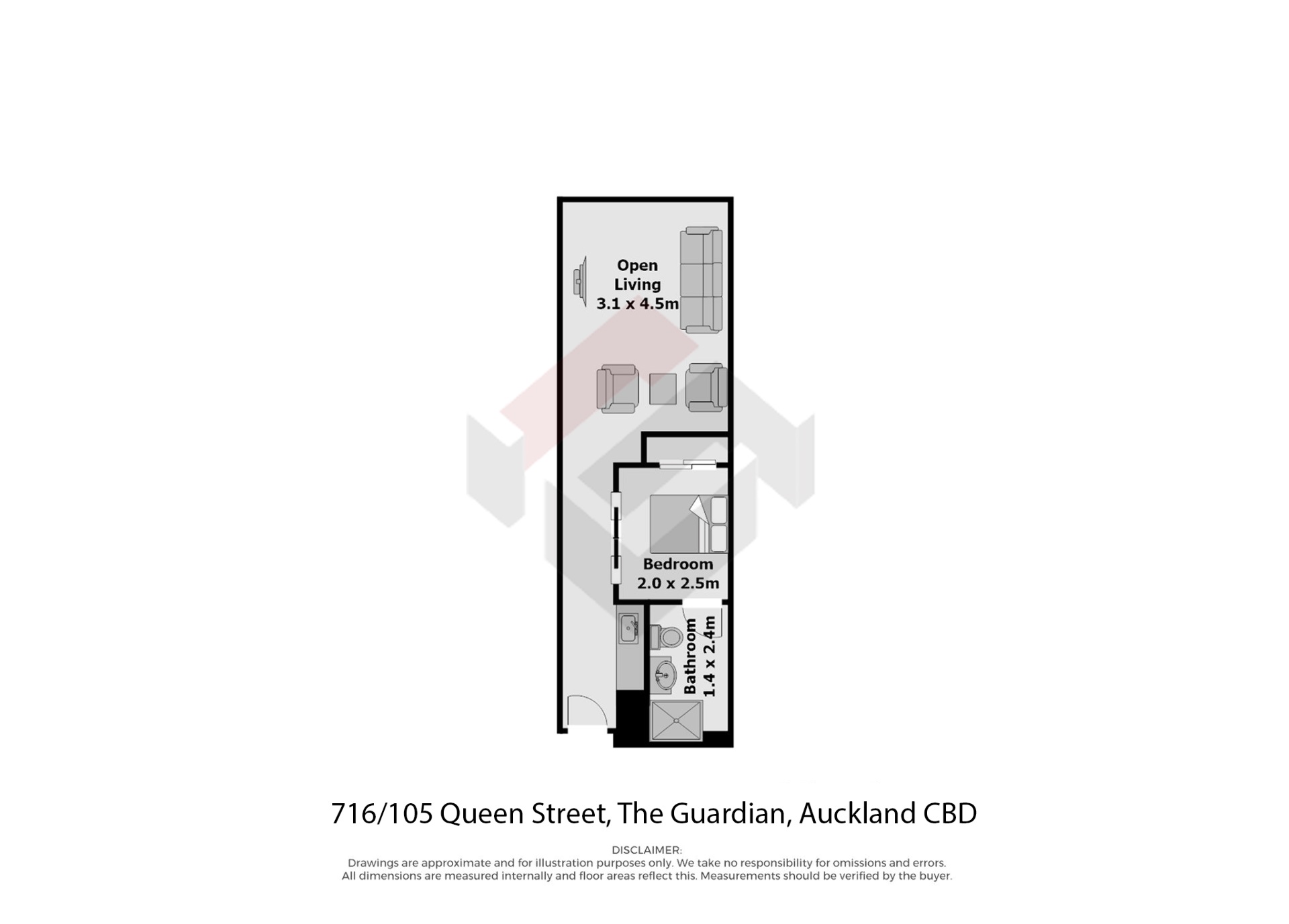 Floorplan | 105 Queen Street, City Centre | Apartment Specialists