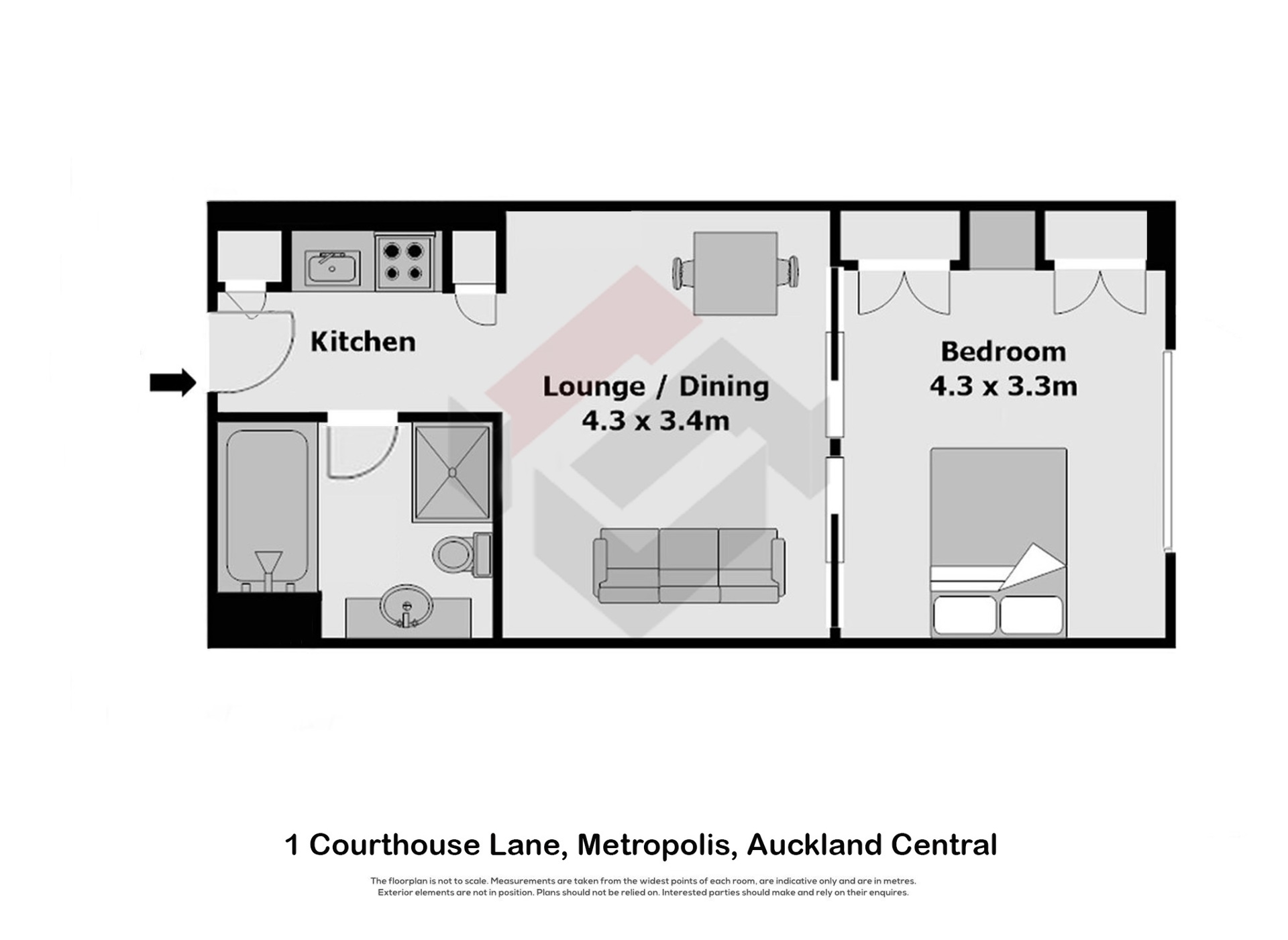 1 Courthouse Lane, City Centre | Apartment Specialists Auckland Floorplan | 1 Courthouse Lane, City Centre | Apartment Specialists